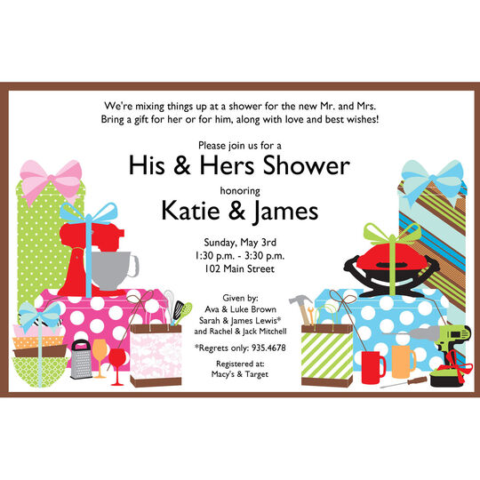 She & He Shower Invitations